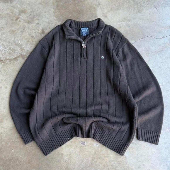 Southpole Other - South Pole ribbed quarter zip up sweater brown y2k mens size 2XL